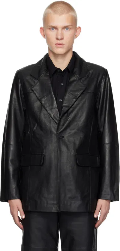 Deadwood Black Bradley Leather Blazer