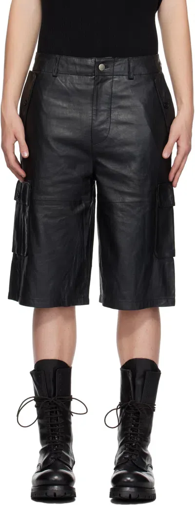 Deadwood Black Carter Leather Shorts