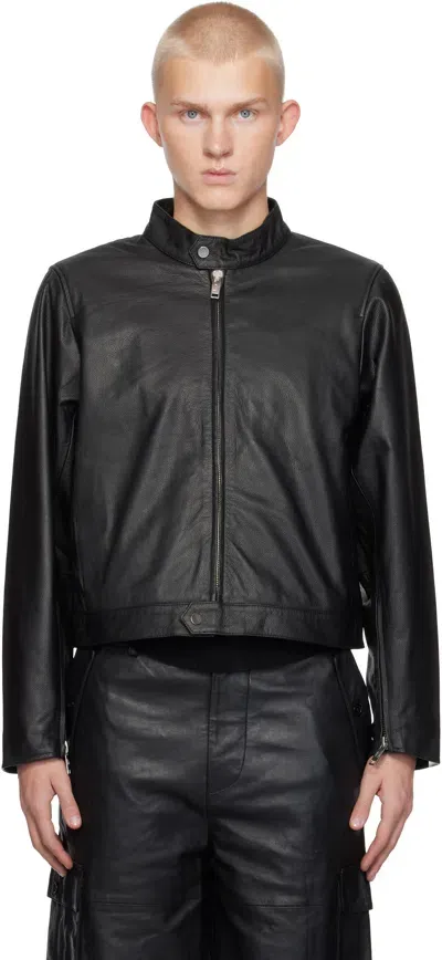 Deadwood Black Velar Leather Jacket