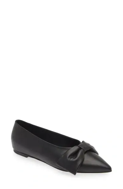 Dear Frances Bow Pointed Toe Flat In Black