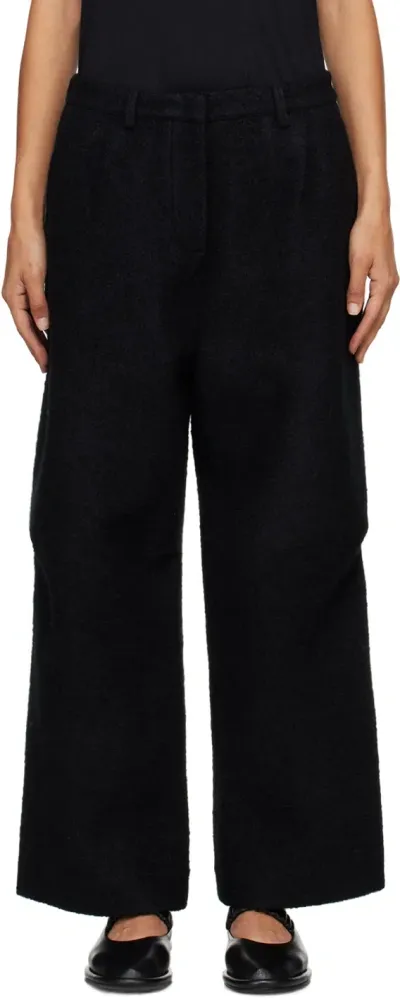 Deiji Studios Black Boiled Wool Trousers