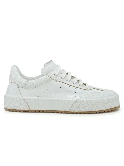 Del Carlo Roberto  White Patent Leather Sneakers