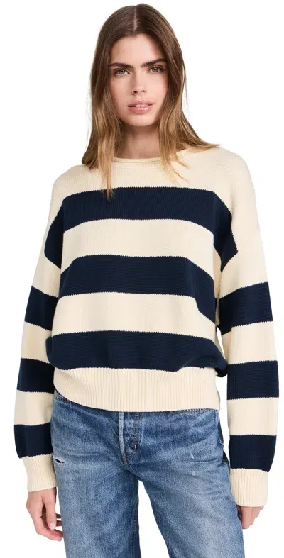 Denimist Wide Stripe Sweater Navy/cream Stripe In Navy & Cream Stripe