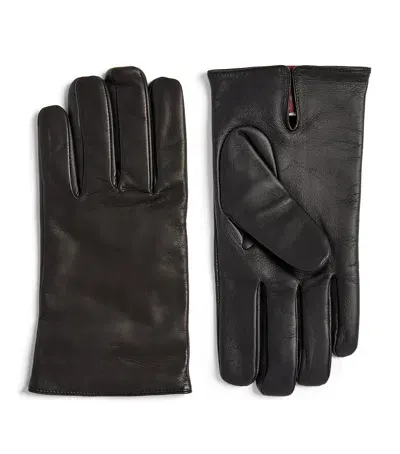 Dents Leather Cashmere-lined Gloves In Black