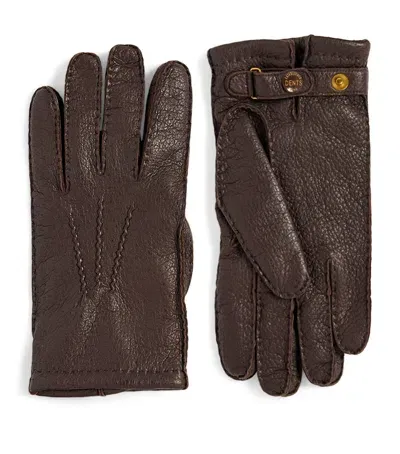 Dents Leather Cashmere-lined Gloves In Brown