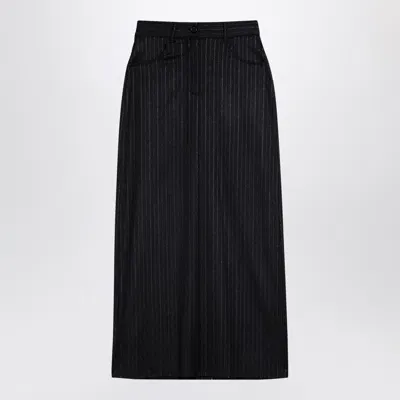 Department 5 Pinstripe Wool-blend Skirt In Gray