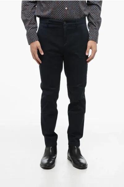 Department 5 Twill Cotton Chinos Pants In Blue