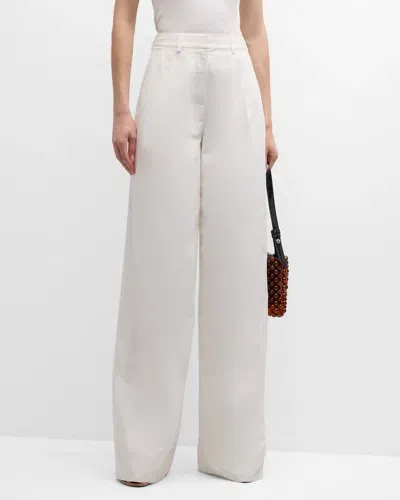 Derek Lam 10 Crosby Juliana Wide-leg Pleated Trousers In White