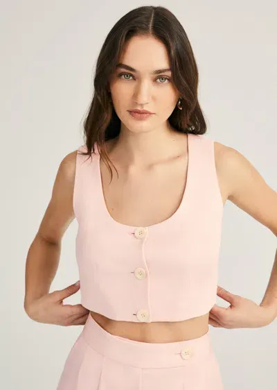 Derek Lam Leo Crop Vest In Pink