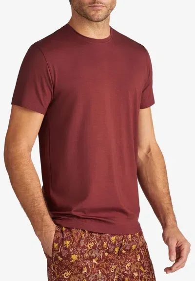 Derek Rose Basel Micro Modal T-shirt In Burgundy