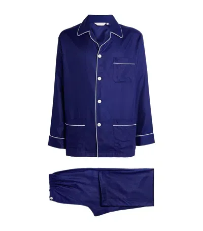 Derek Rose Classic Pyjama Set In Blue