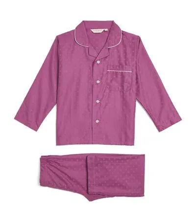 Derek Rose Kids' Cotton Heart Kate Pyjamas In Purple