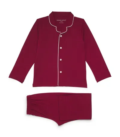 Derek Rose Kids' Lara Pyjama Set In Burgundy