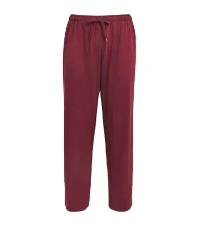 Derek Rose Stretch-modal Basel Lounge Trousers In Burgundy