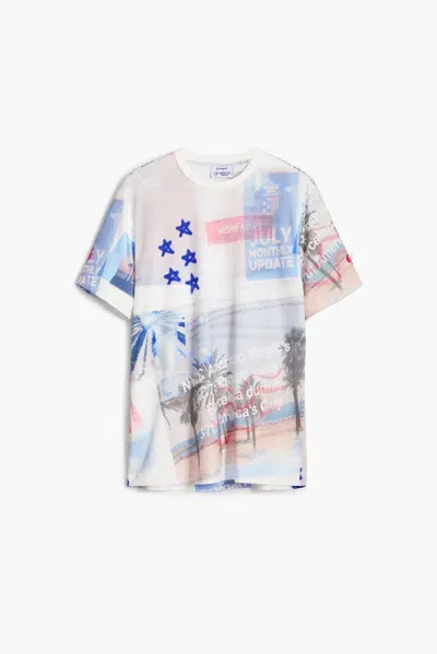 Desigual American Magic Printed T-shirt In White