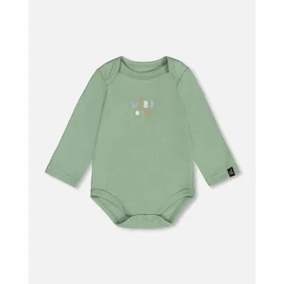 Deux Par Deux Baby Boy's Organic Cotton Bodysuit Green In Green Bay