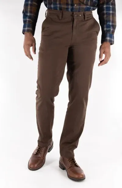 Devil-dog Dungarees Flat Front Stretch Cotton Chinos In Dark Roast