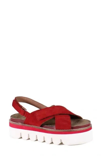 Diba True Razzle Dazz Slingback Platform Sandal In Red