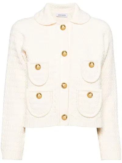 Dice Kayek Chunky-knit Cardigan In Neutrals