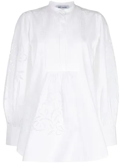 Dice Kayek Embroidered Cotton Blouse In White