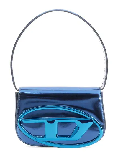 Diesel 1dr Logo Plaque Shoulder Bag In Blue