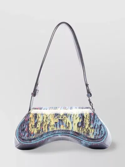 Diesel Abstract Pattern Crossbody Bag Logo In Blue