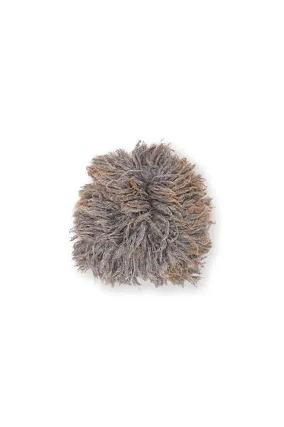 Diesel Beanie In Misto Mohair A Pelo Lungo In Gray