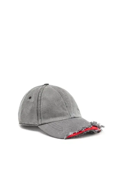 Diesel Cappello Da Baseball Con Visiera Destroyed In Gray