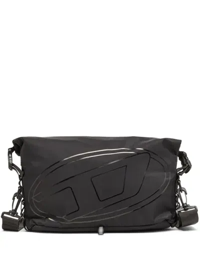 Diesel Drape-nylon Crossbody Bag In Schwarz