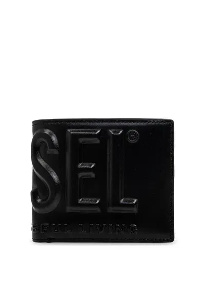 Diesel Dsl 3d Bifold Wallet In Black