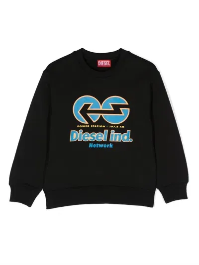 Diesel Kids' Graphic-print Sweatshirt In Black