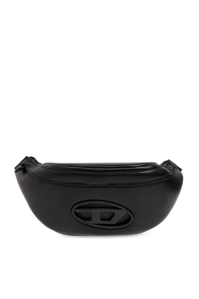 Diesel Holi-d Logo Plaque Belt Bag In Black