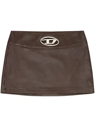 Diesel L-dixy Mini Skirt In Brown