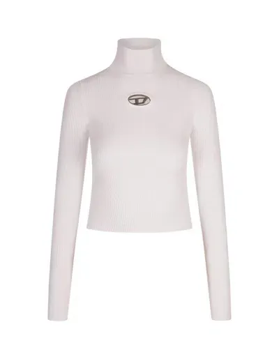 Diesel White M-valari-tn Turtleneck Sweater