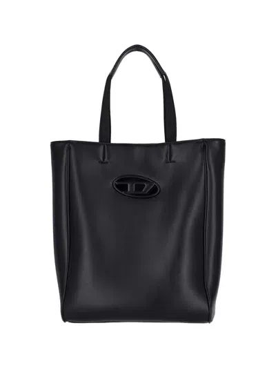 Diesel "ns-holi-d" Logo Tote Bag In Black  