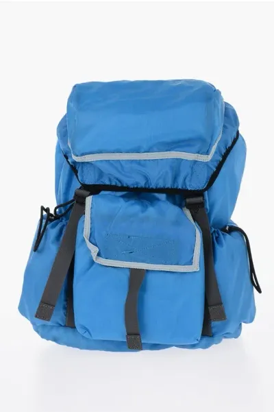 Diesel Rouge Knapsack Backpack With Velcro Detailing In Blue