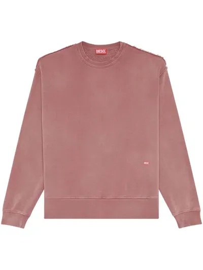 Diesel S-macs-rw Logo-print Sweatshirt In Pink