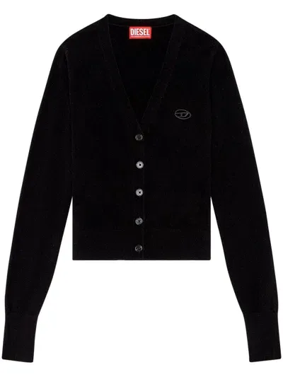 Diesel M-arte Wool-blend Cardigan In Black