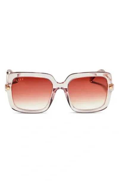 Diff Sandra 55mm Gradient Square Sunglasses In Orange