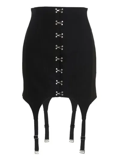 Dion Lee Mini Skirt With Hook Closure In Black