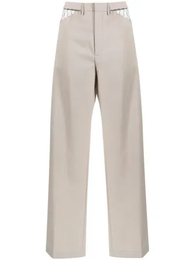 Dion Lee Cut-out Wool Tousers In Neutrals