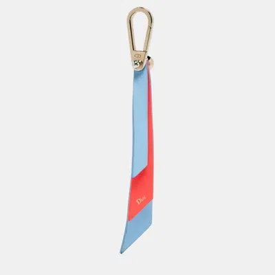 Pre-owned Dior Blue/orange Leather Key Chain