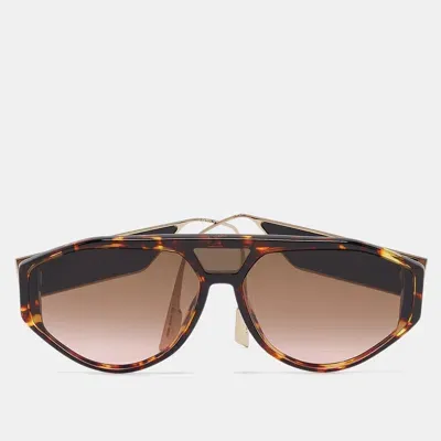 Pre-owned Dior Clan1 Aviator Sunglasses In Brown