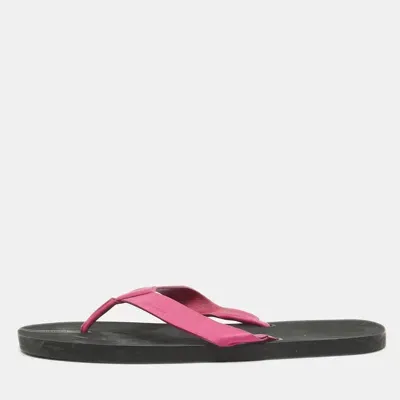 Pre-owned Dior Pink Leather Thong Sandals Size 43