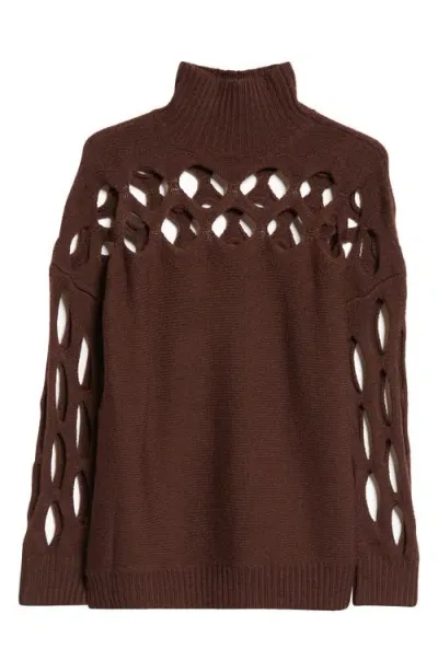 Diotima Albion Cutout Wool Blend Sweater In Coffee