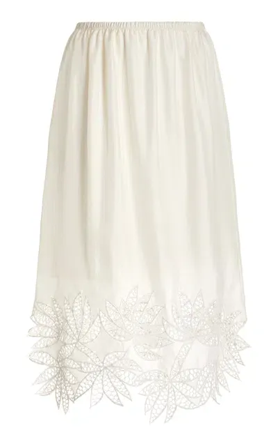 Diotima Coverly Silk Skirt In White