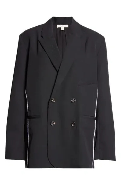 Diotima Hodges Double Breasted Wool Blazer In Black