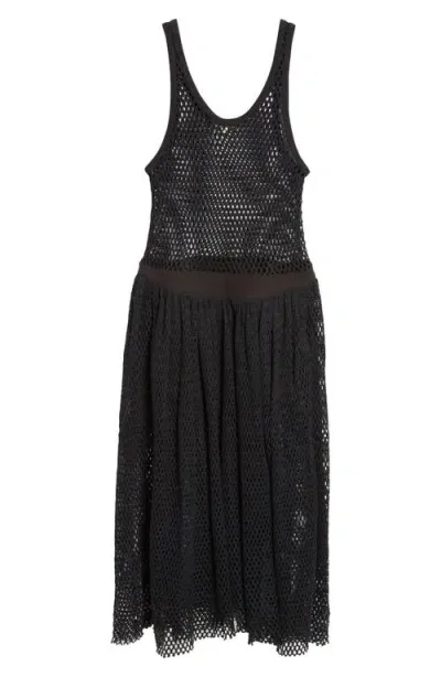 Diotima Pocomania Cotton Fishnet Midi Dress In Black