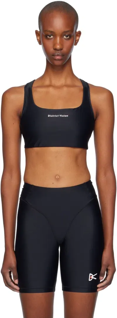 District Vision Black Twin Layer Medium Support Sport Bra