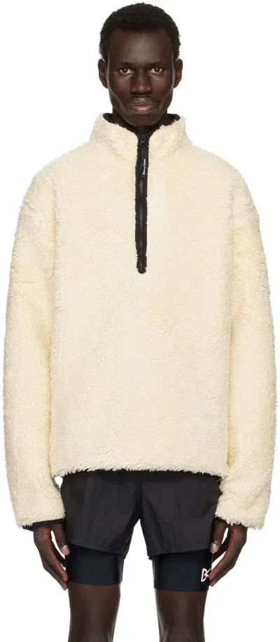 District Vision Off-white Heavyweight Half-zip Pile Fleece Jacket In Natural